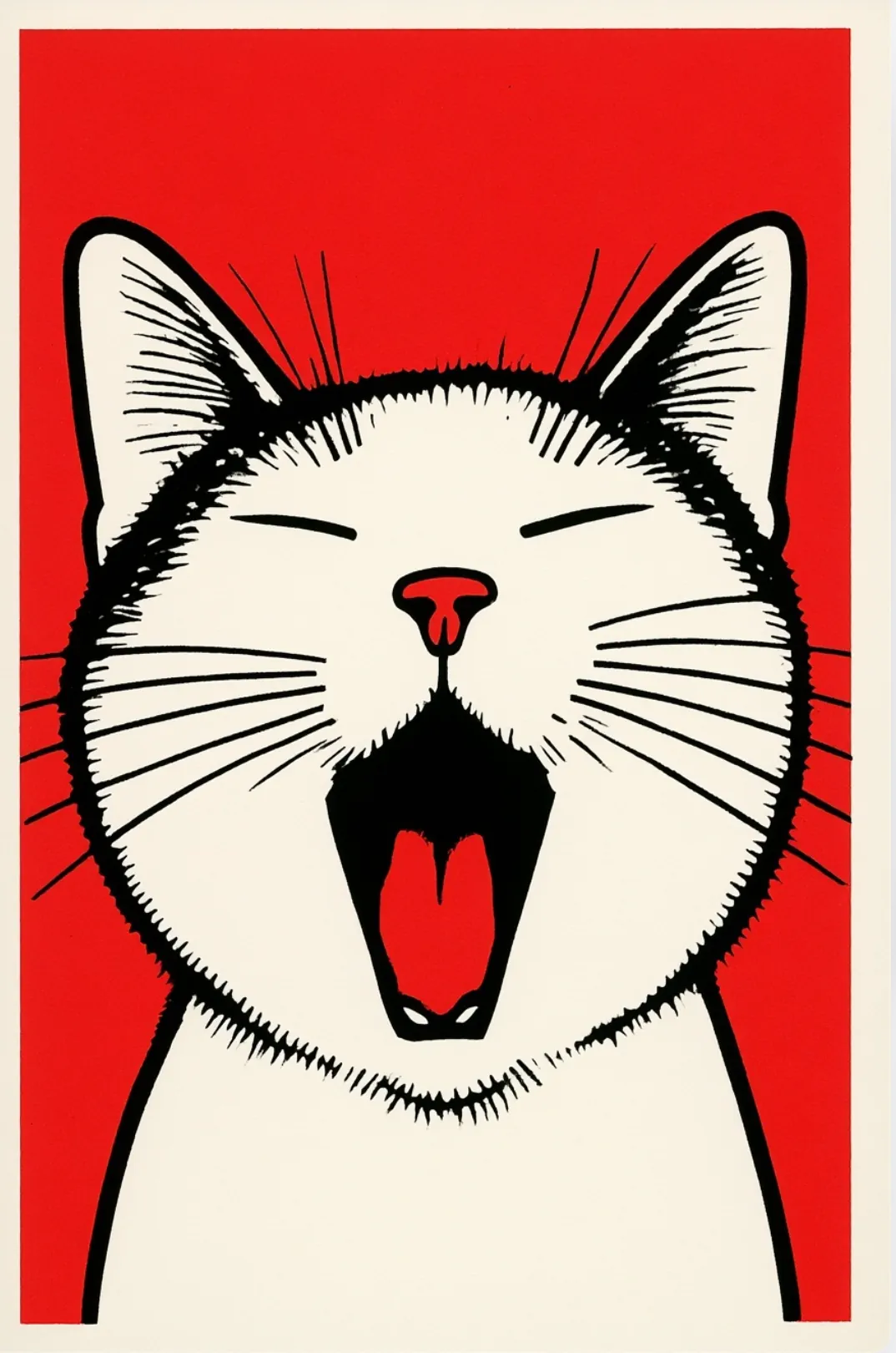 A yawning cat.